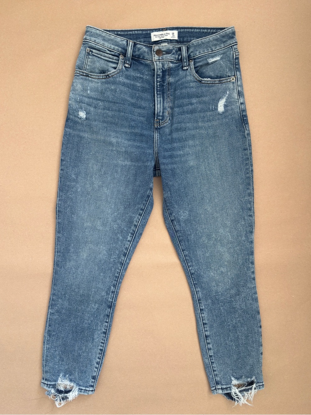 Abercrombie & Fitch Curve Love Super Skinny Ankle Jeans 28/6XS Distressed